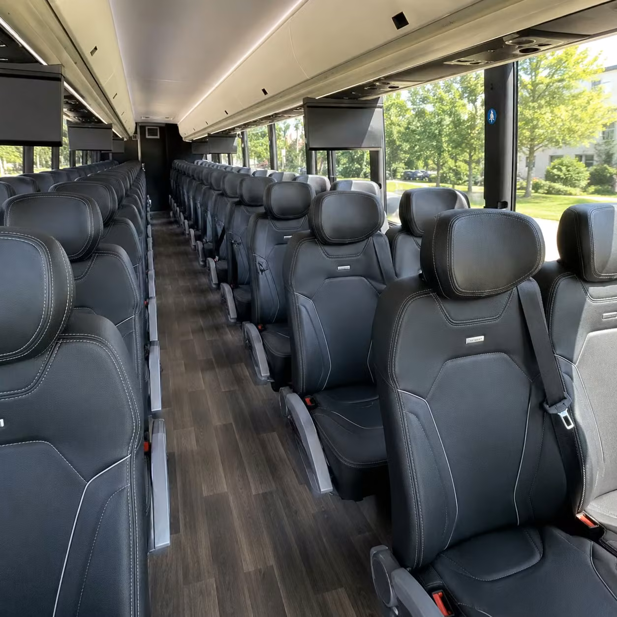 56 passenger charter bus inside
